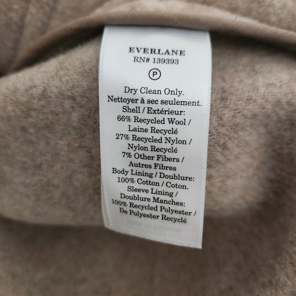 Everlane | The Italian ReWool Oversized Shirt Jacket in Taupe/Cream - Size L - Picture 12 of 13